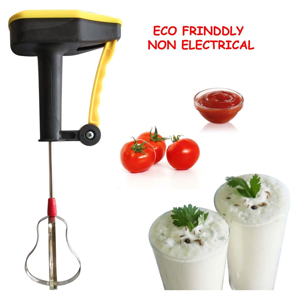 Power-Free Hand Blender for Kitchen – Manual Egg Beater & Mixer