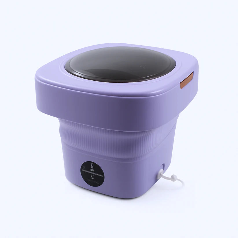 Portable Foldable Mini Washing Machine with Drain Basket for Travel & Baby Laundry