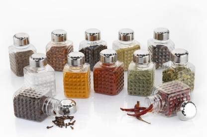 360° Revolving Spice Rack with 16 Square Bottles – Modern Design