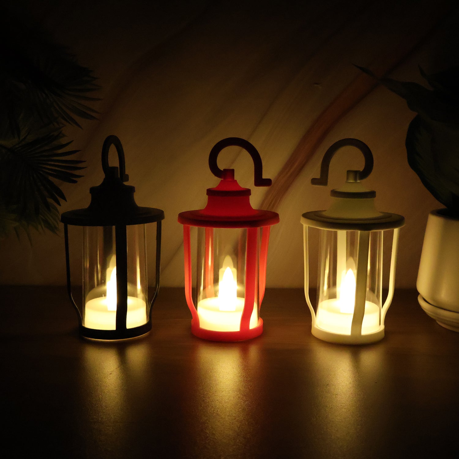 Set of 12 Decorative Lantern-Style Flameless LED Candles