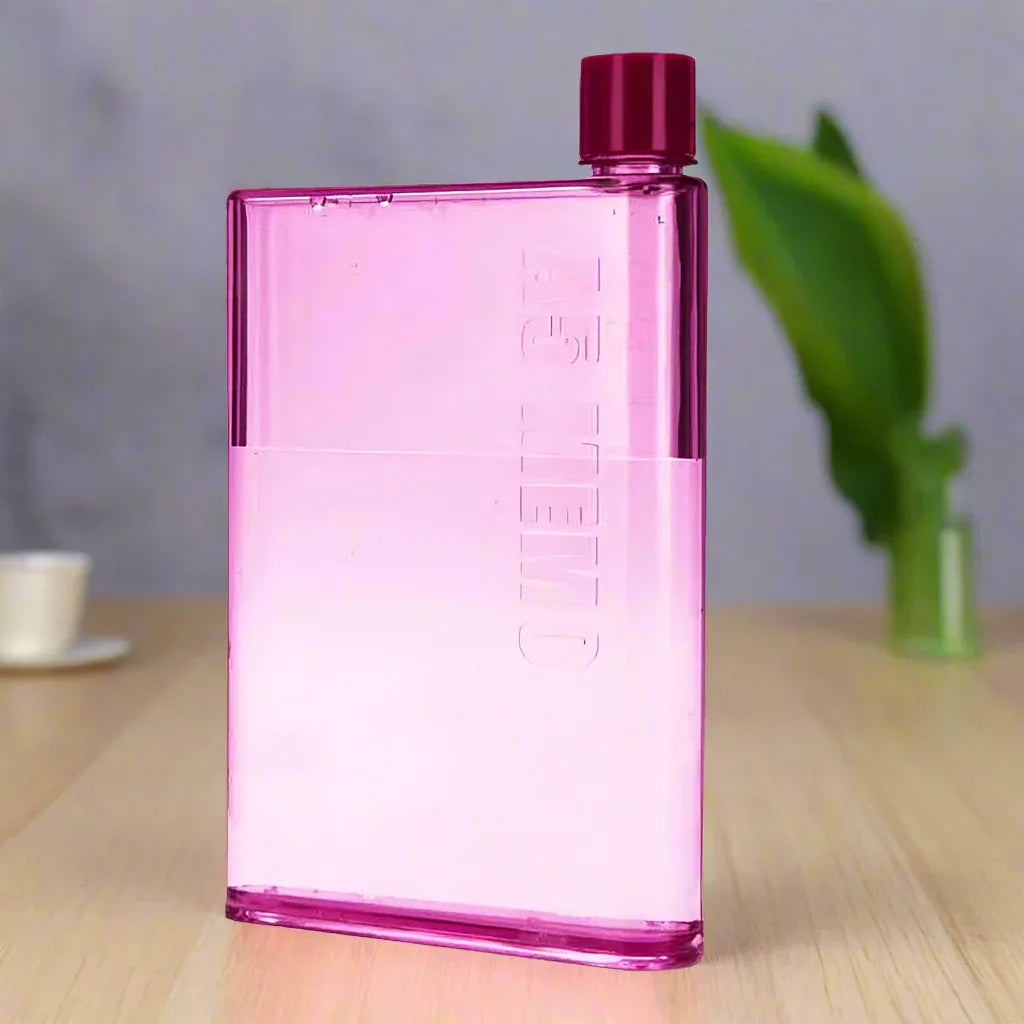 A5 Size Notebook Water Bottle – Slim Plastic Design Any Color - fiveend.com