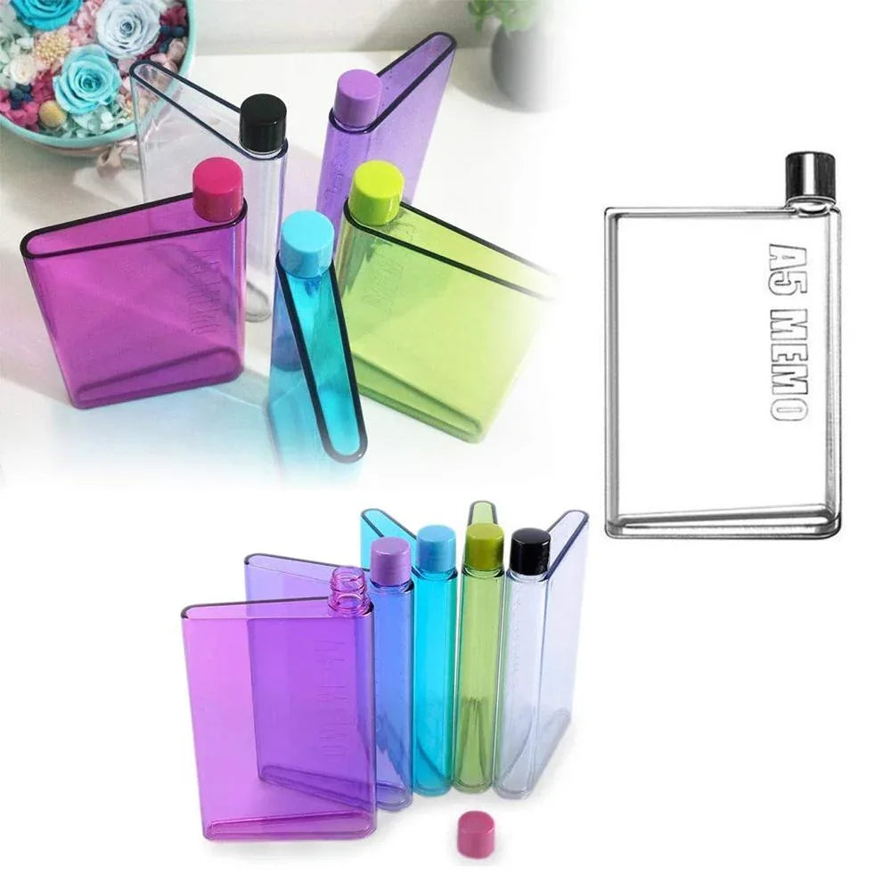 A5 Size Notebook Water Bottle – Slim Plastic Design Any Color - fiveend.com