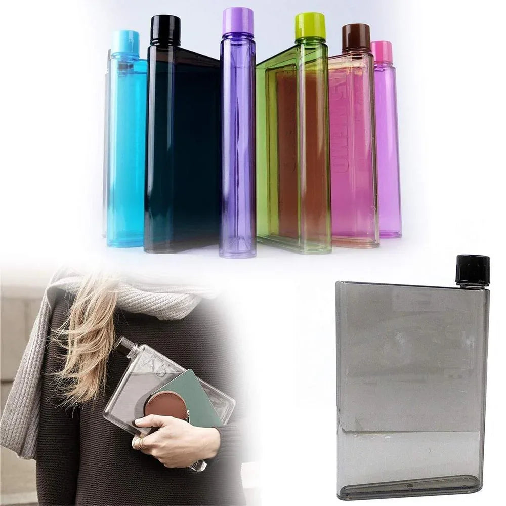 A5 Size Notebook Water Bottle – Slim Plastic Design Any Color - fiveend.com