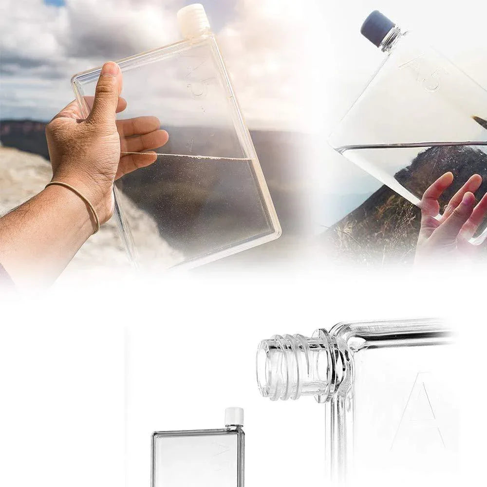 A5 Size Notebook Water Bottle – Slim Plastic Design Any Color - fiveend.com