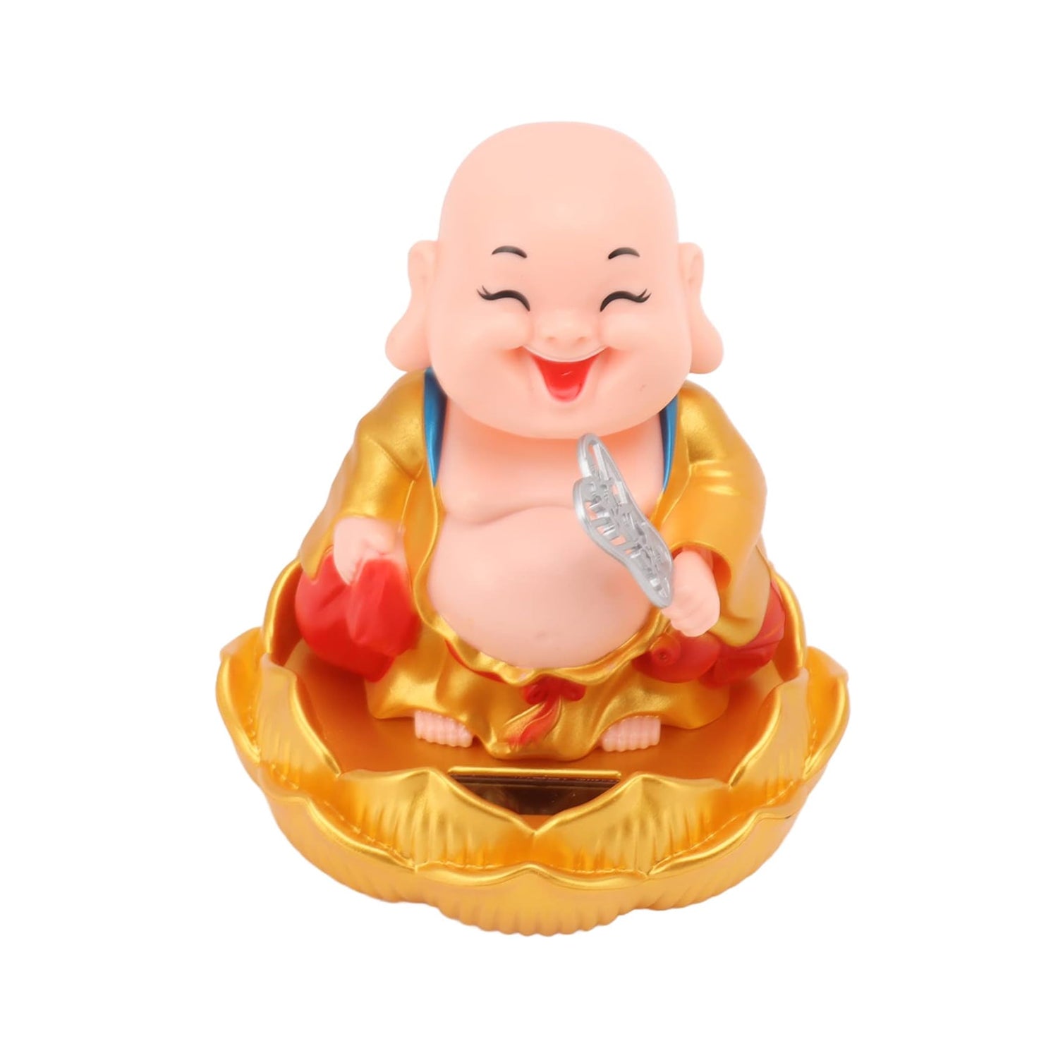 Solar-Powered Moving Buddha Car Ornament (1 Pc)