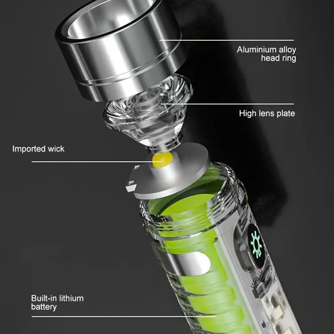 Rechargeable LED Flashlight with USB – Portable Torch Light (1 Pc)