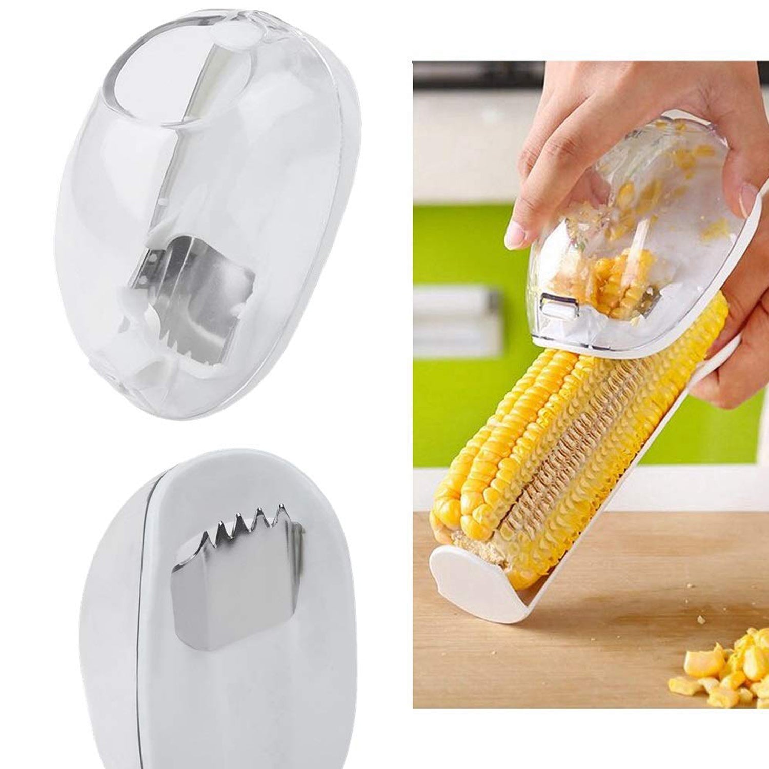 Magic Plastic Corn Remover with Steel Blades – Kernel Stripper (1 Pc)