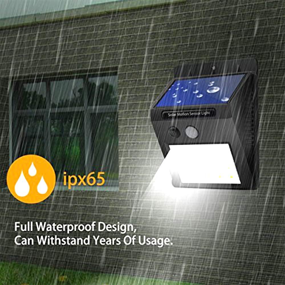 Solar Security LED Night Light - 20 LED, Outdoor Wall Light (Black)