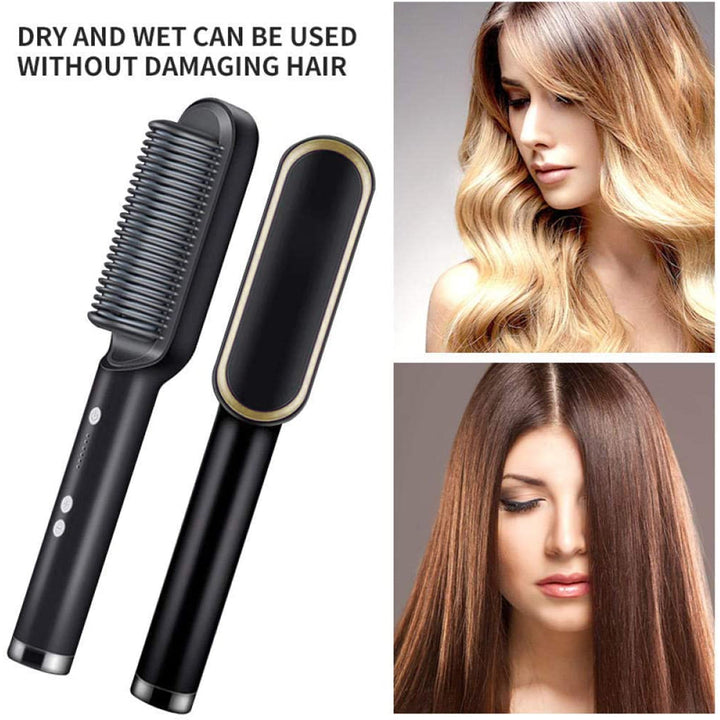 HQT-909B Hair Straightener & Scalp Massager – 2-in-1 Tool