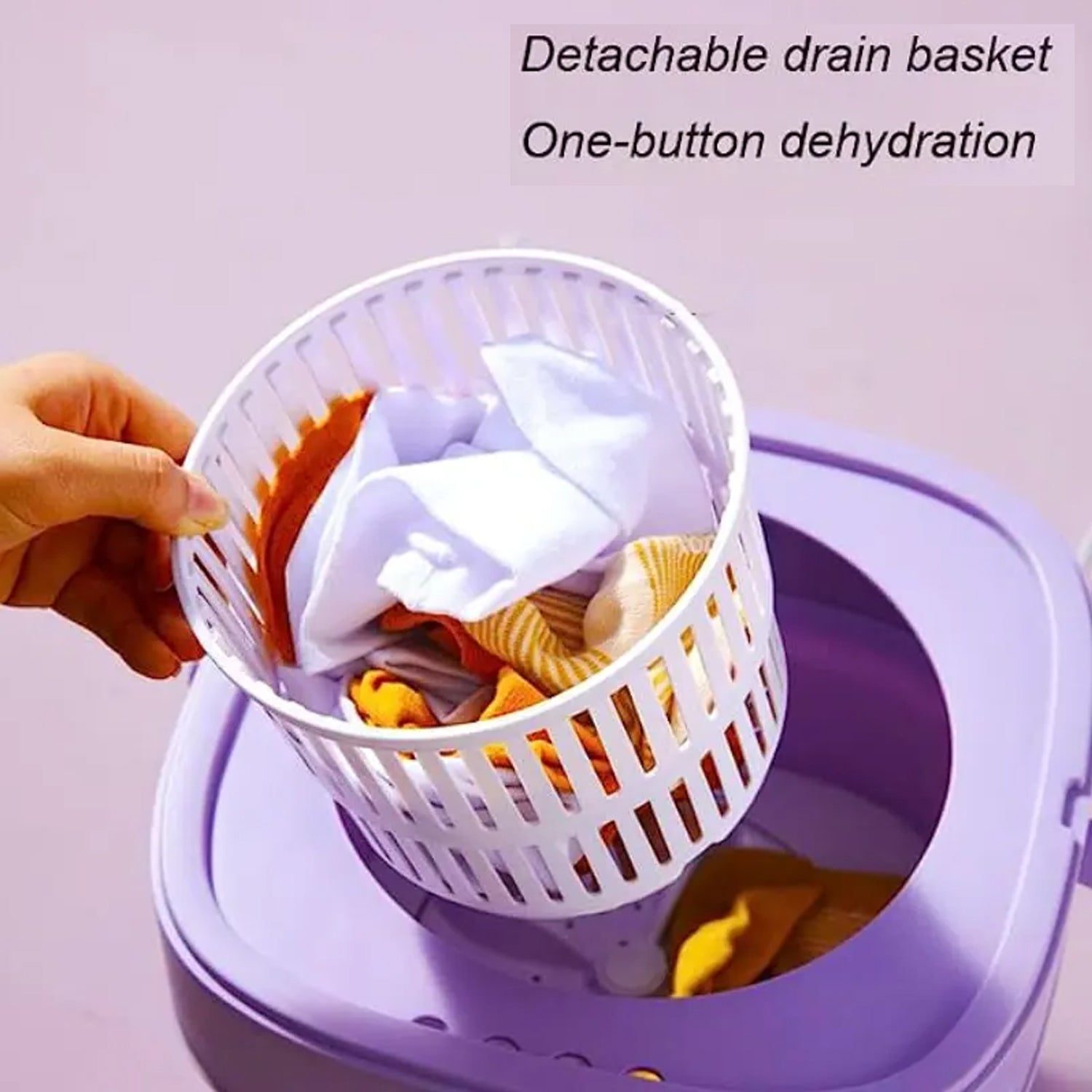 Portable Foldable Mini Washing Machine with Drain Basket for Travel & Baby Laundry