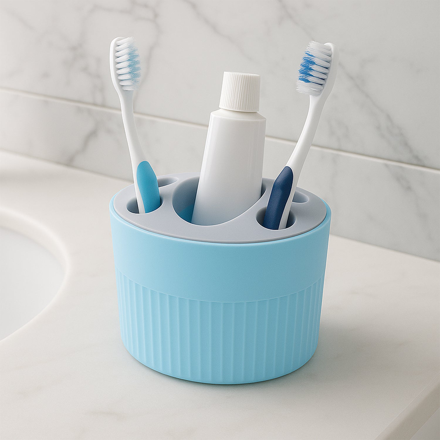 Multipurpose Bathroom Toothbrush & Utility Holder Stand with Slots (1 Pc)