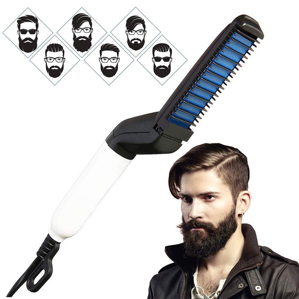 Men’s Beard & Hair Curling Straightener – Modelling Comb Tool