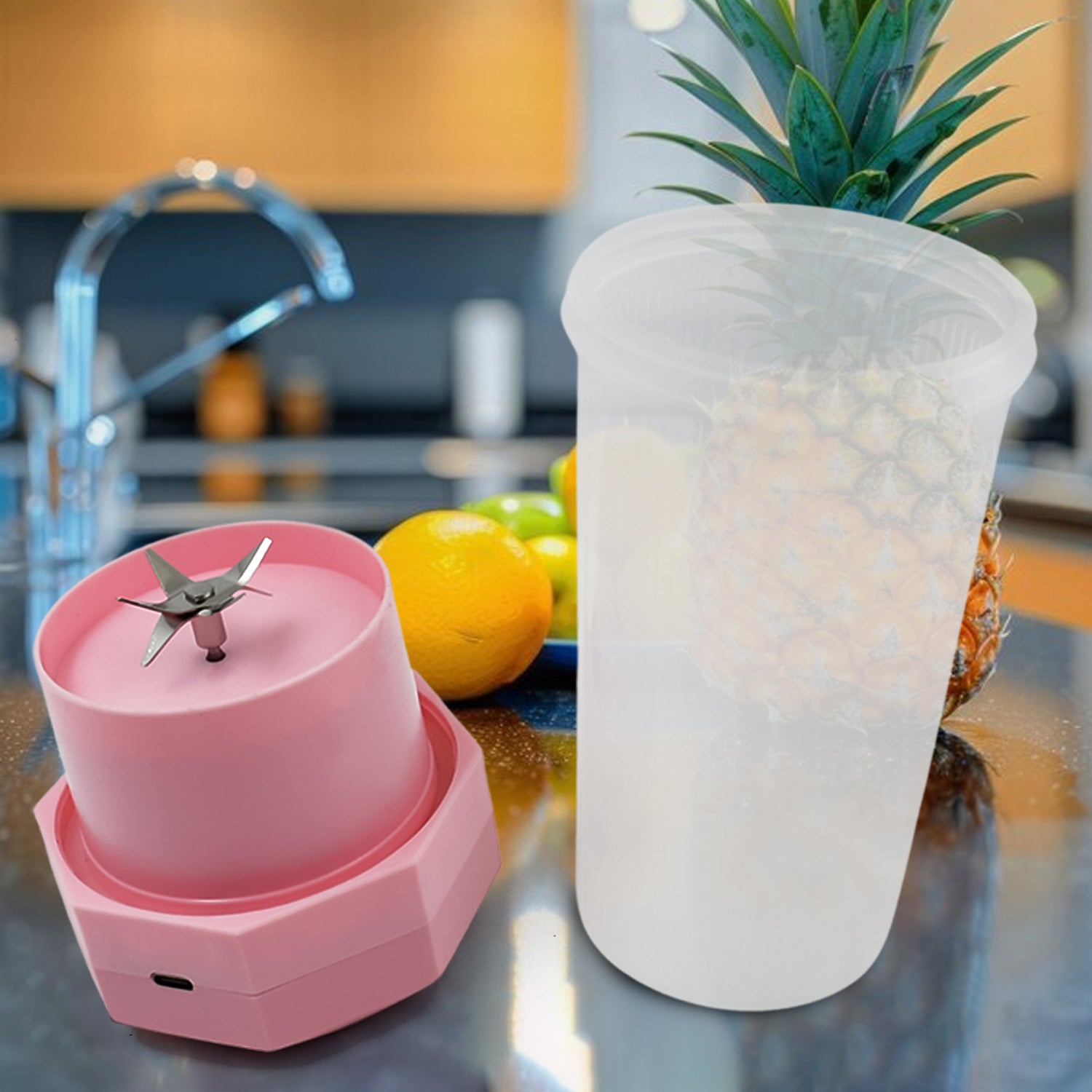 Portable USB Electric Juicer Cup – 6 Blade, 350ml Juice Blender