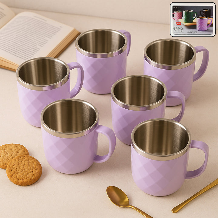 Apex Silika Tea Cups 200ml, Set of 6 – Perfect for Tea Lovers