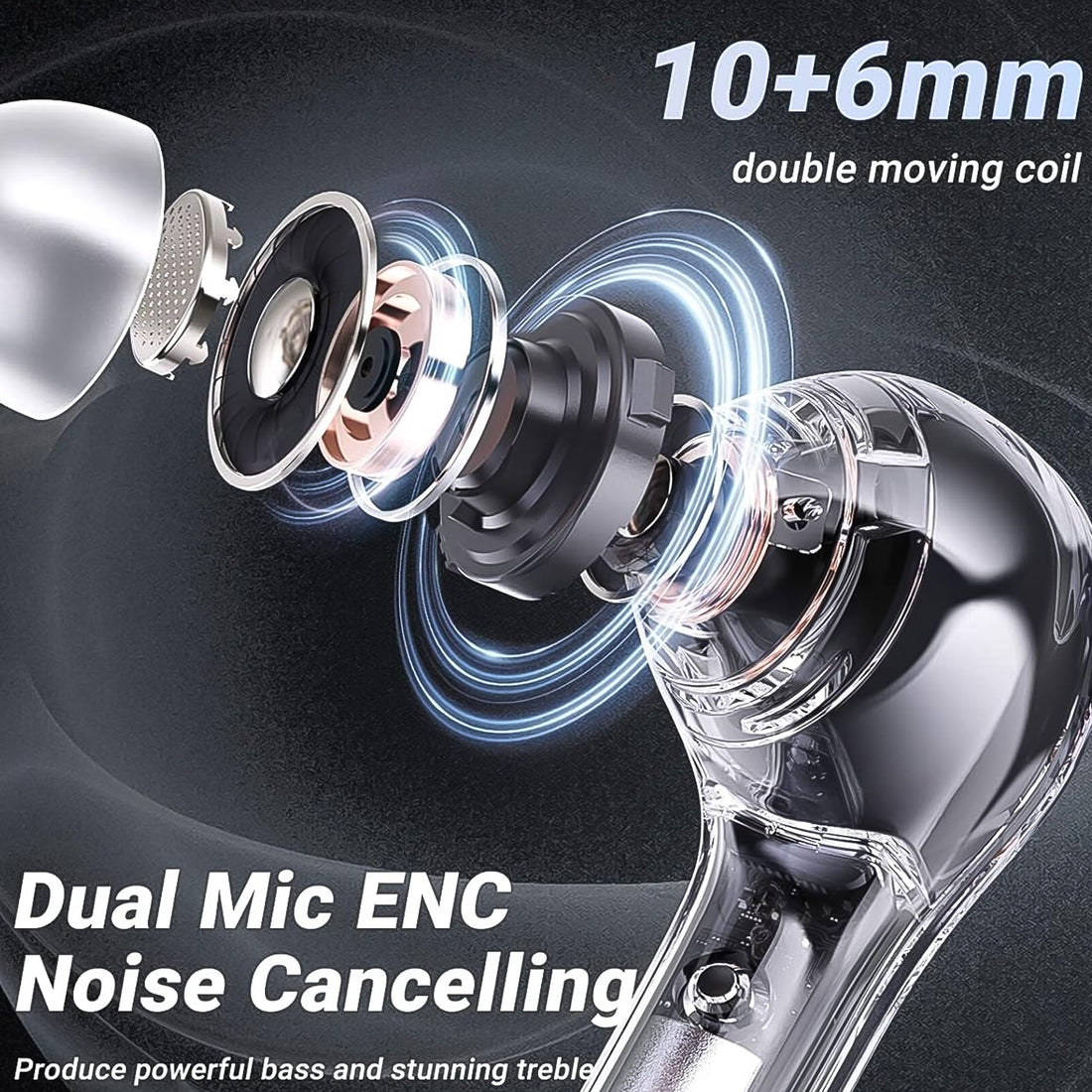 Wireless Bluetooth 5.3 Earbuds with Mic & 200mAh Battery (1 Pc)