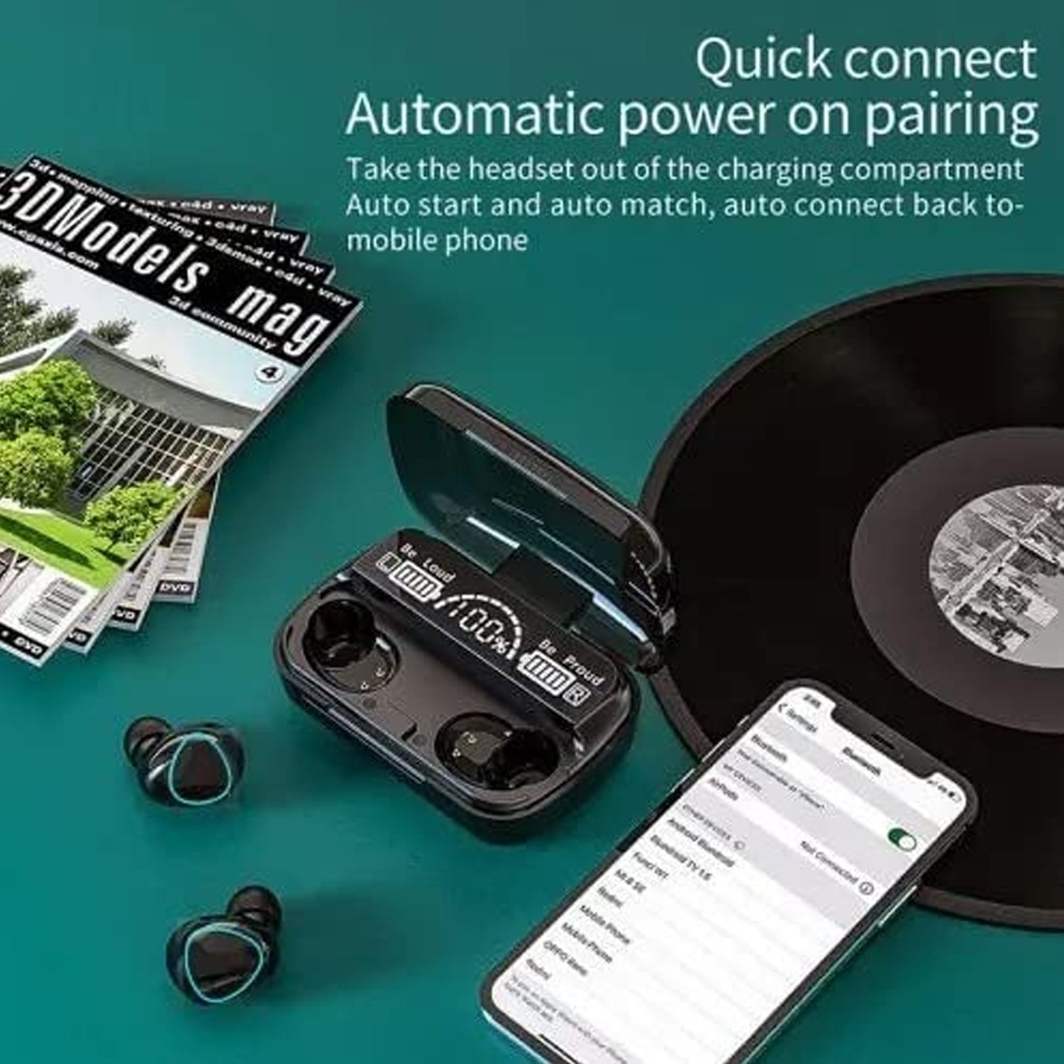 Wireless In-Ear Earbuds Bluetooth 5.1 Headphones with Mic