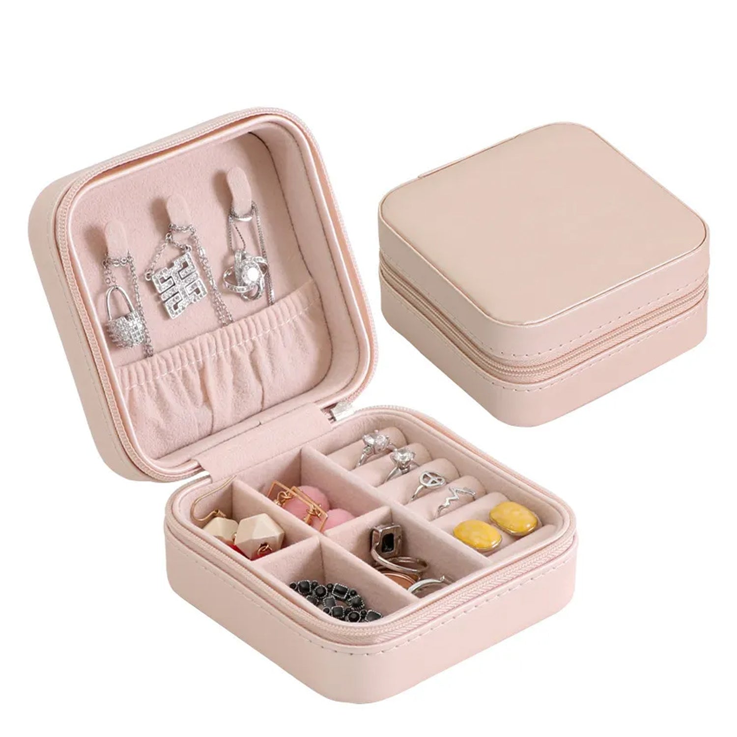 Portable Travel Jewelry Case for Women & Girls – Rings, Pendants, Earrings (Multicolor)