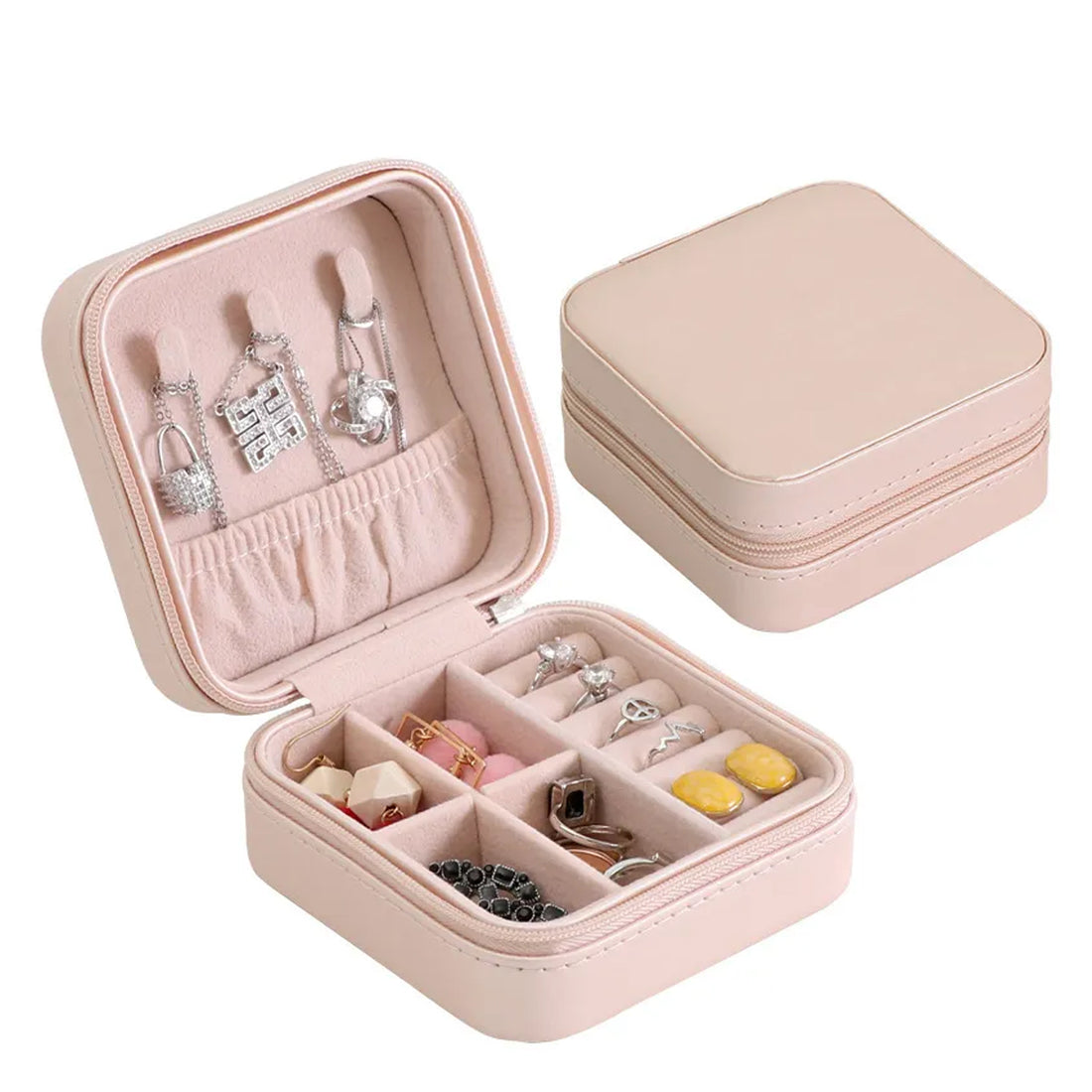 Portable Travel Jewelry Case for Women & Girls – Rings, Pendants, Earrings (Multicolor)
