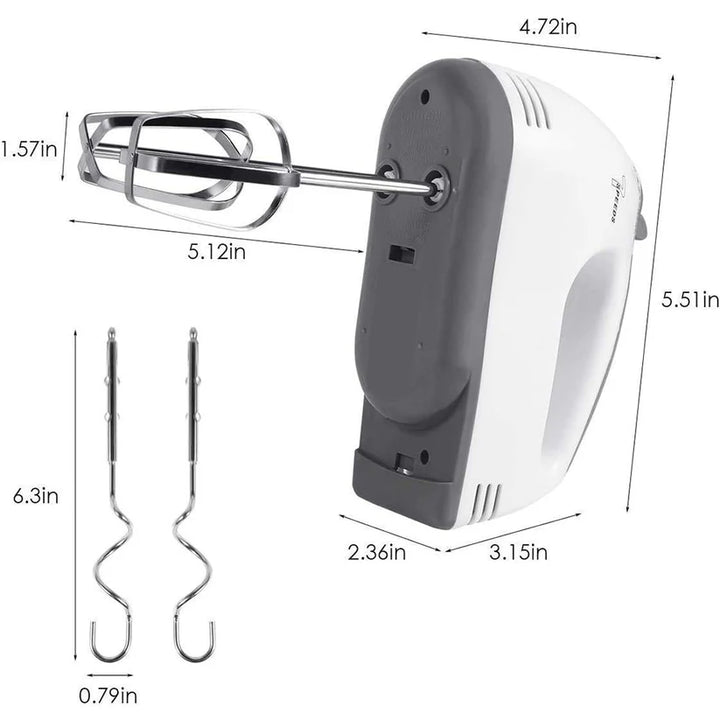 Compact Electric Hand Mixer Blender with Attachments – 7-Speed