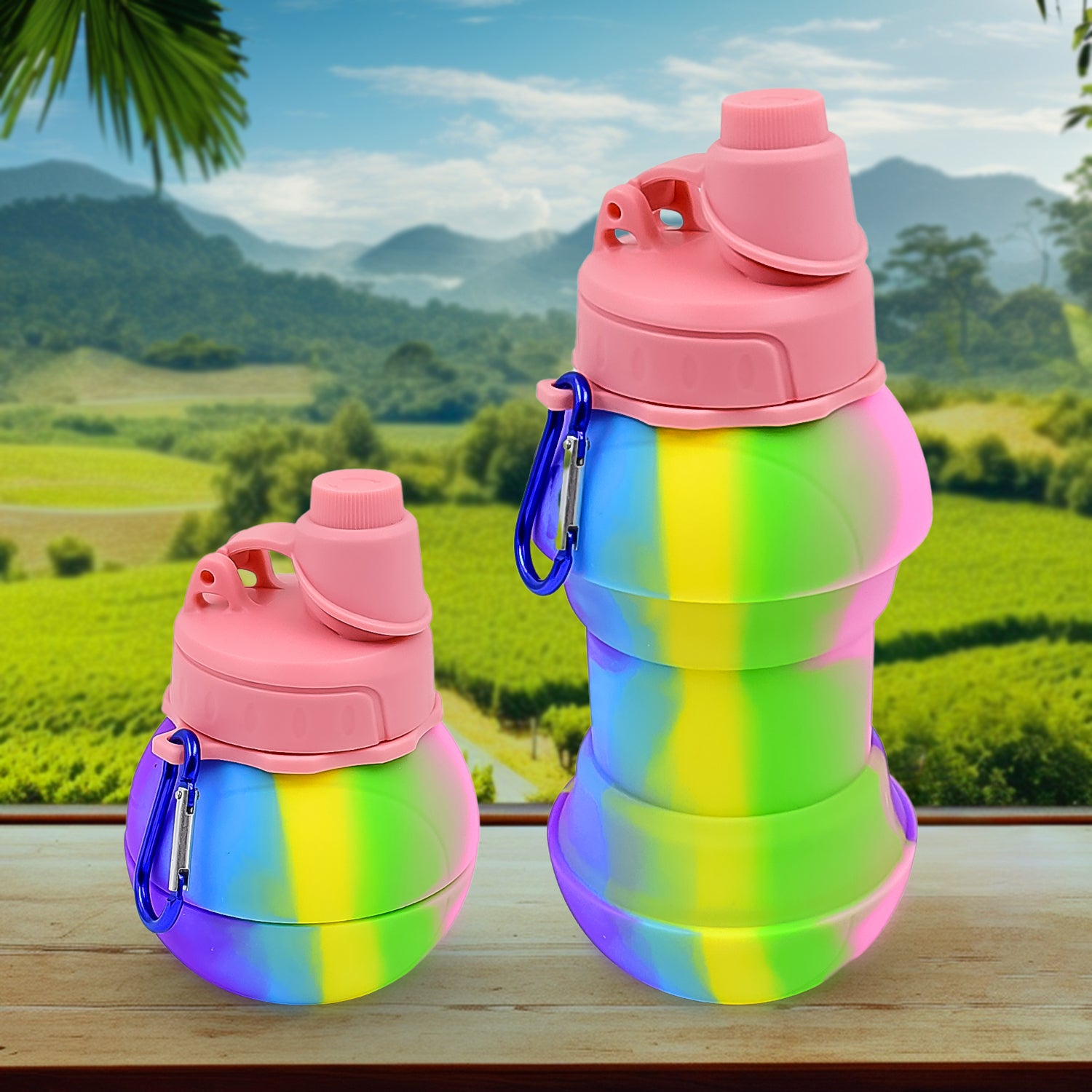 Collapsible Silicone Sports Water Bottle – 260ml, 20cm Folding