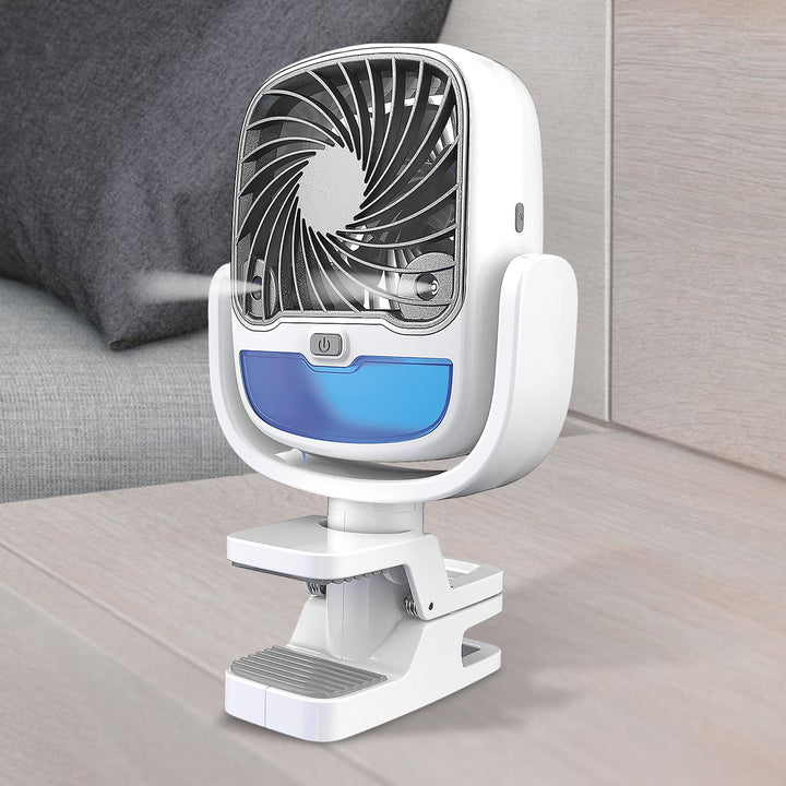 Air Portable Fan - 3 Speed, LED Light, 360° Swivel, Cordless