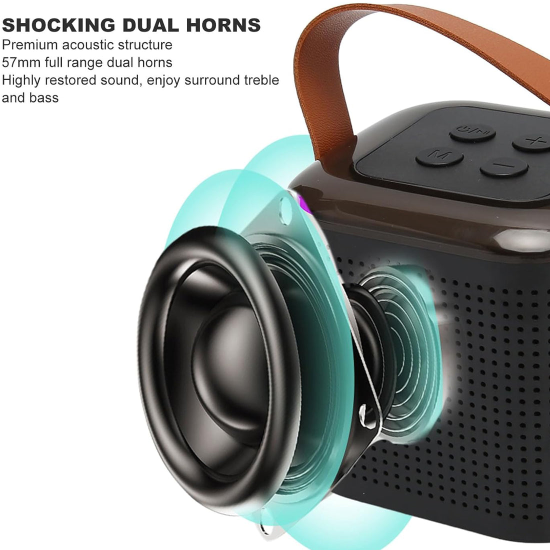Wireless Karaoke Speaker Mic Set with RGB Lights and Card Support