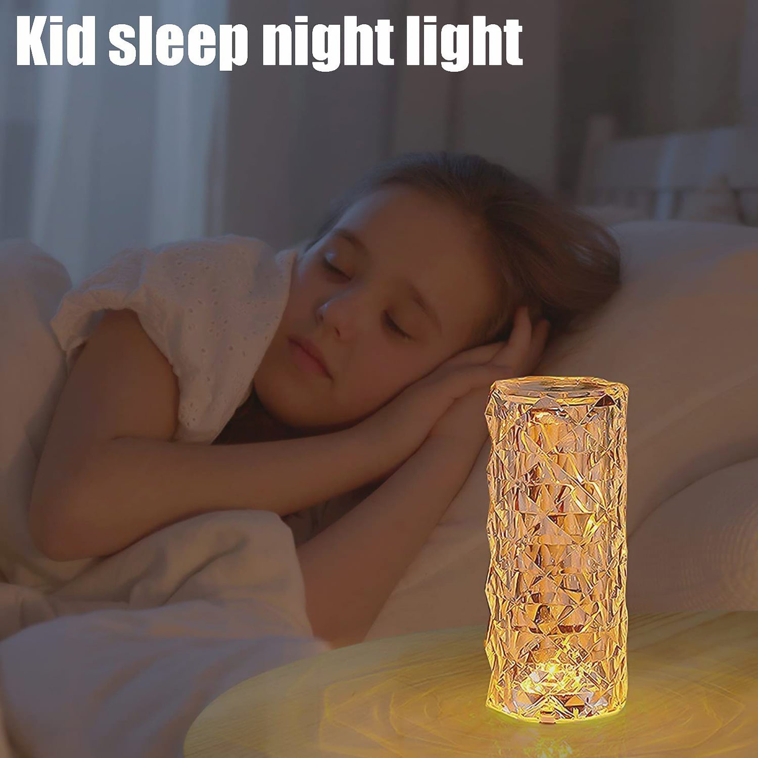 Diamond Crystal Table Lamp – Elegant Candlelight Decor