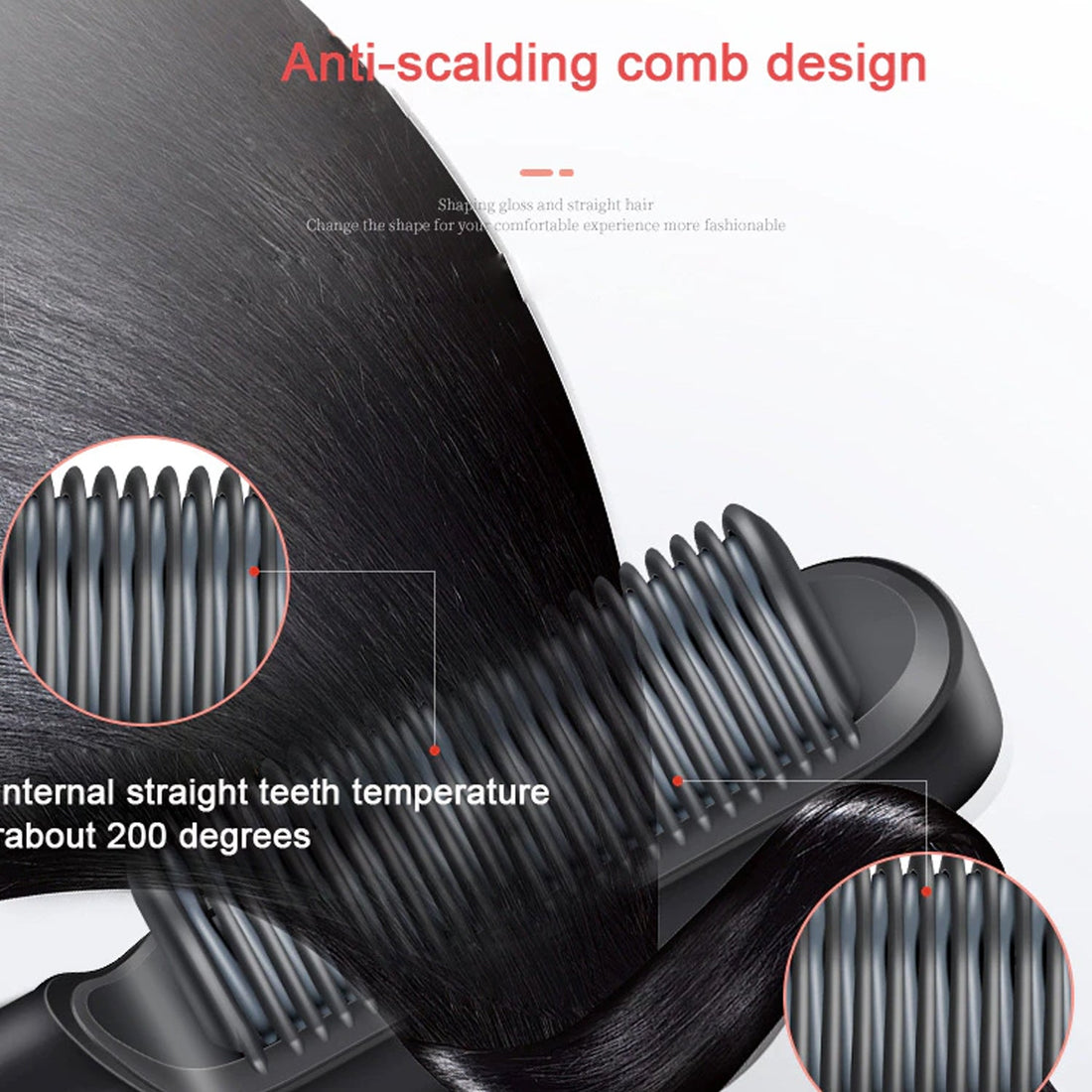 HQT-909B Hair Straightener & Scalp Massager – 2-in-1 Tool