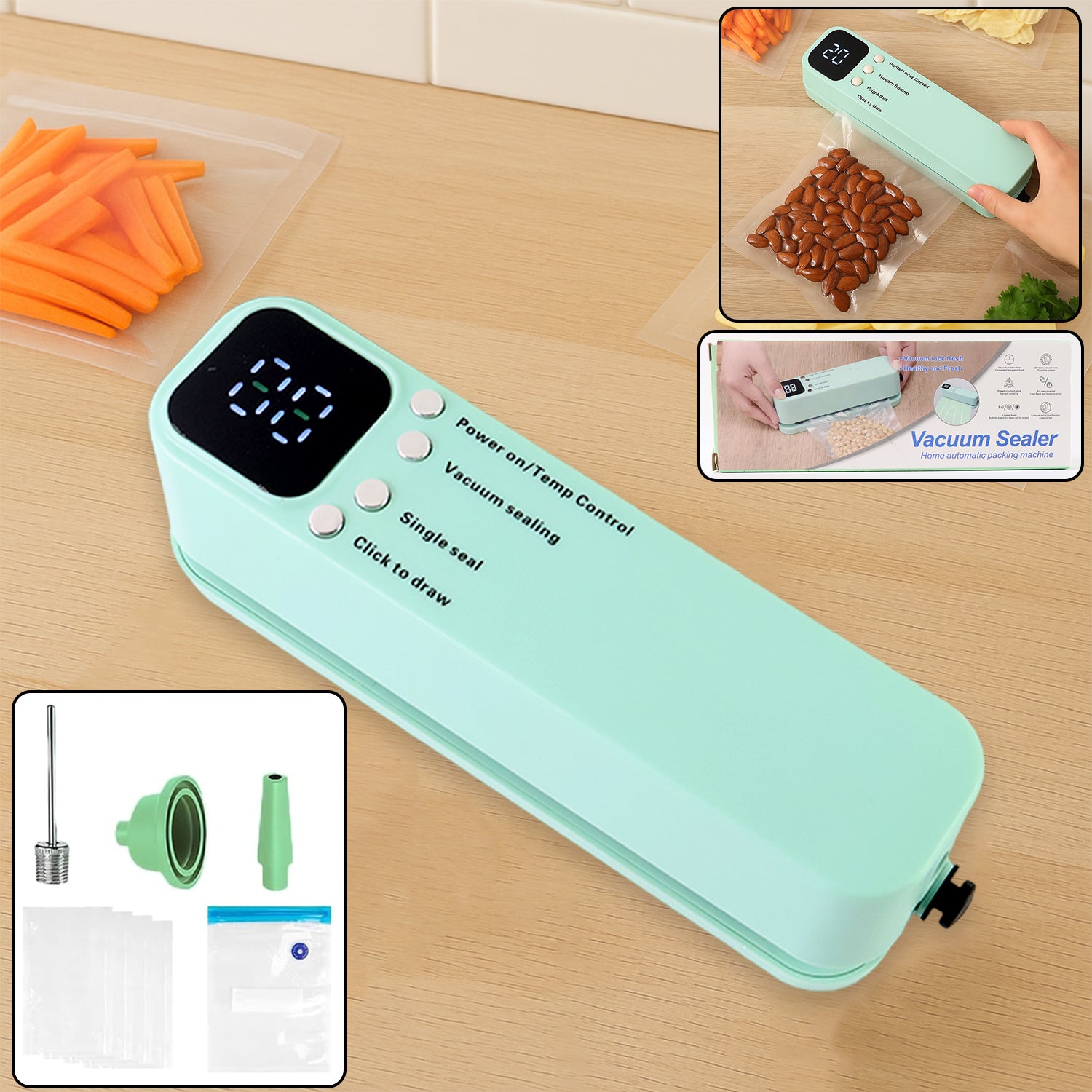 Rechargeable Electric Vacuum Sealer Machine for Food Storage