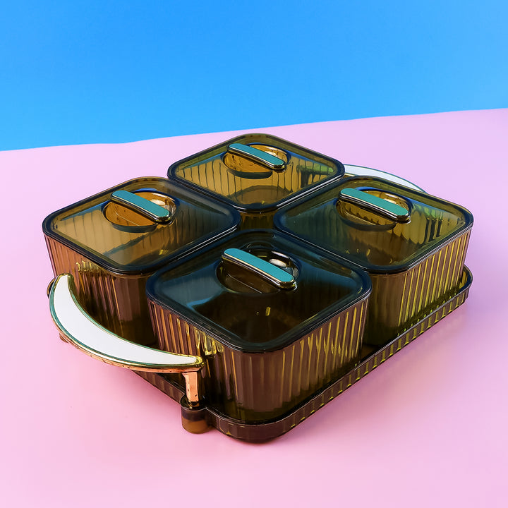 Luxury Delight 4-Piece Dry Fruit Storage Box Set – Elegant Design