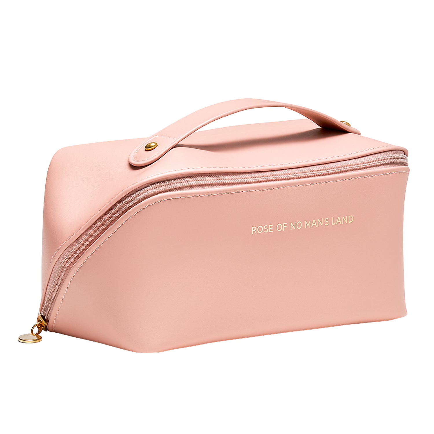 Premium Peach Travel Makeup Toiletry Organizer Pouch with Zipper Handle