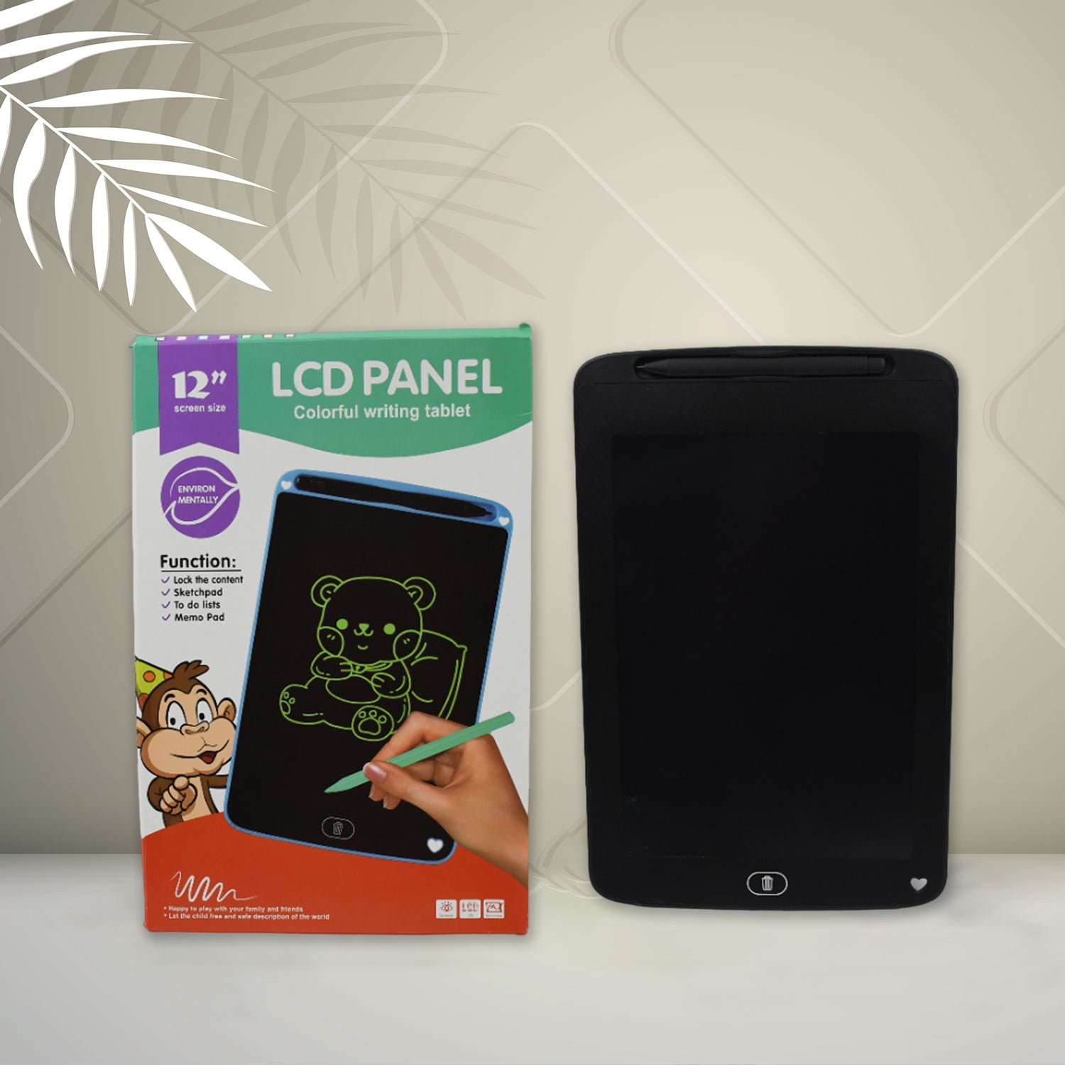 Portable LCD Writing Board – Digital Notepad with Pen, 12 Inch for Kids