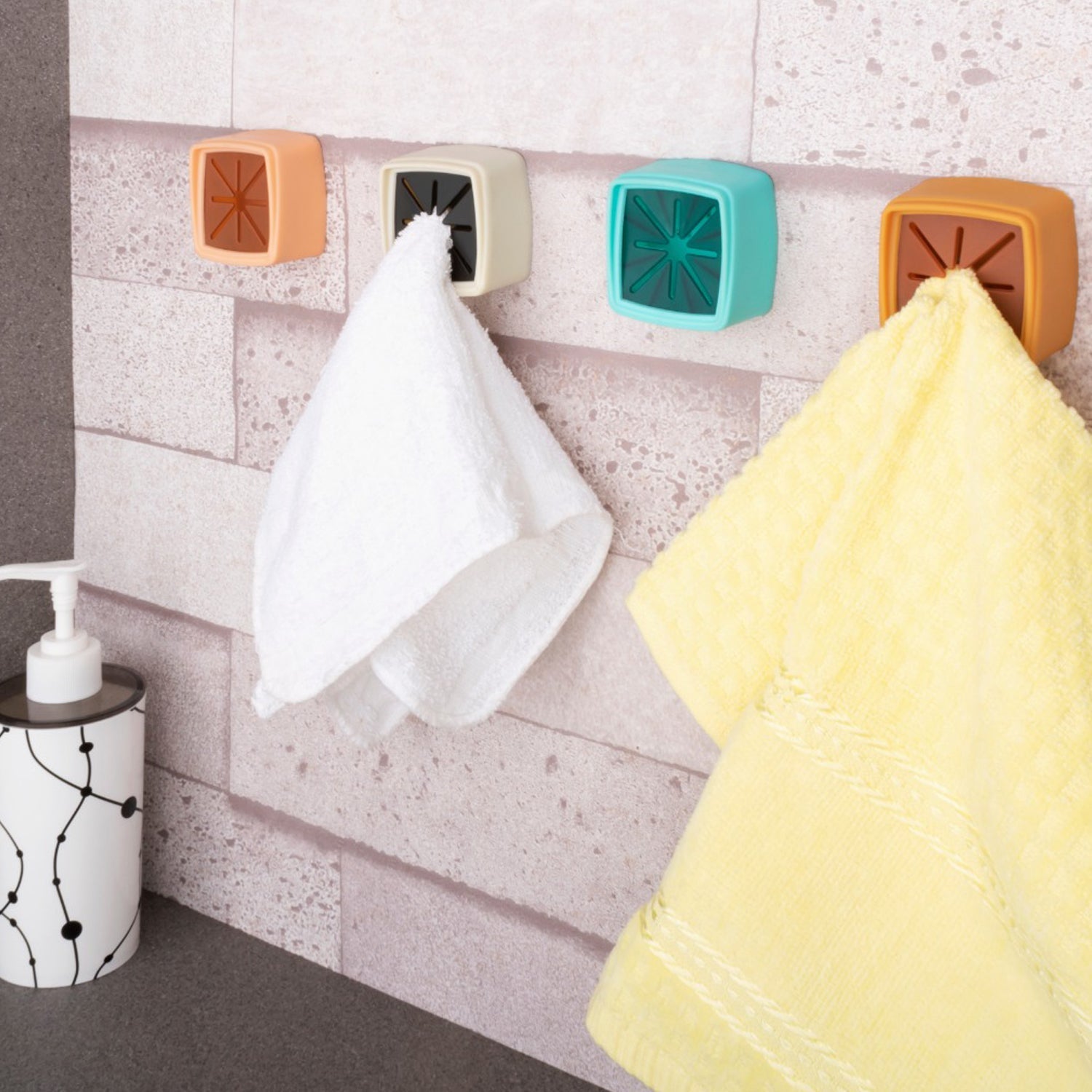 4-Pc Towel Holder Set – Ideal for Bathroom Towel Hanging & Storage