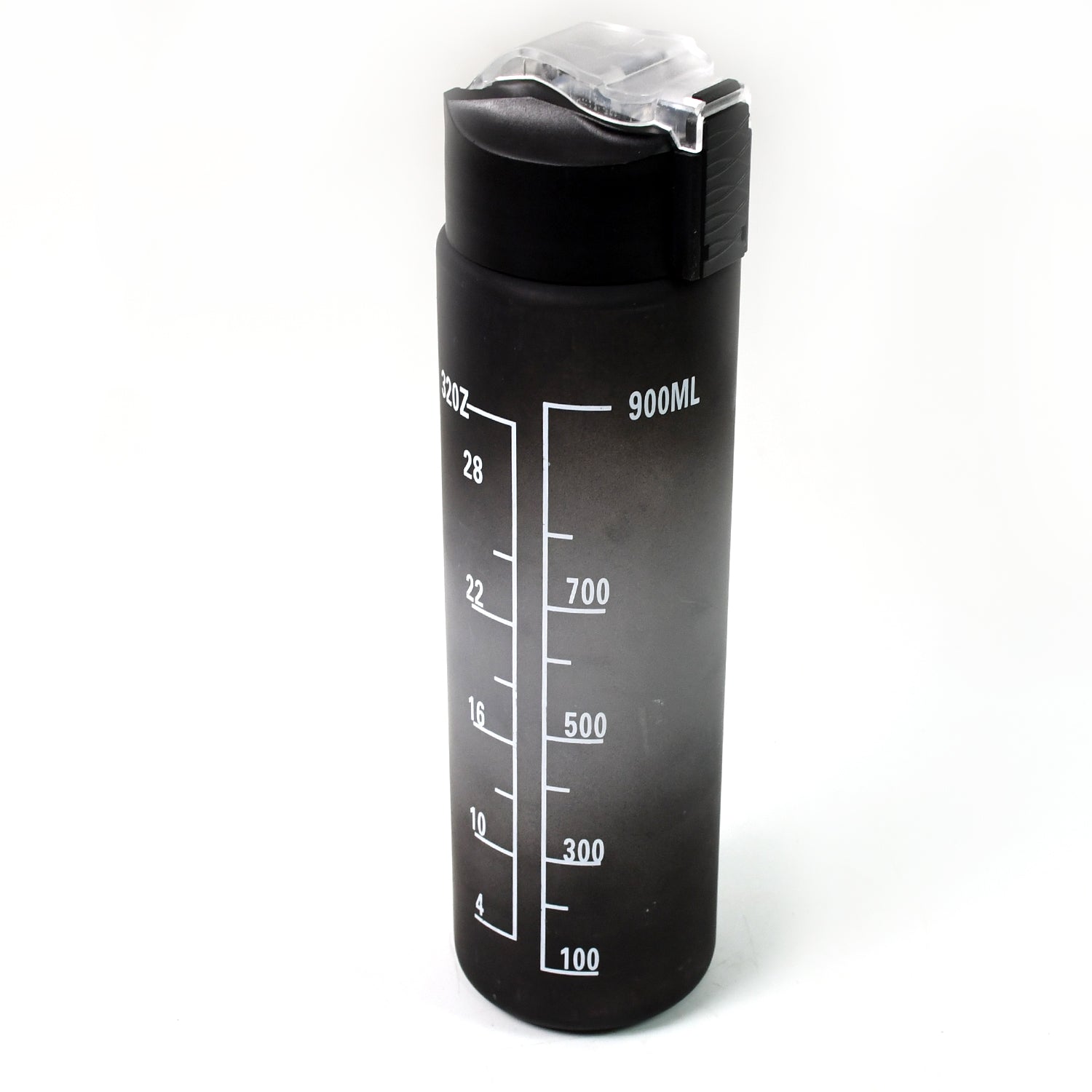 Motivational Black Water Bottle with Straw – 900ml BPA-Free