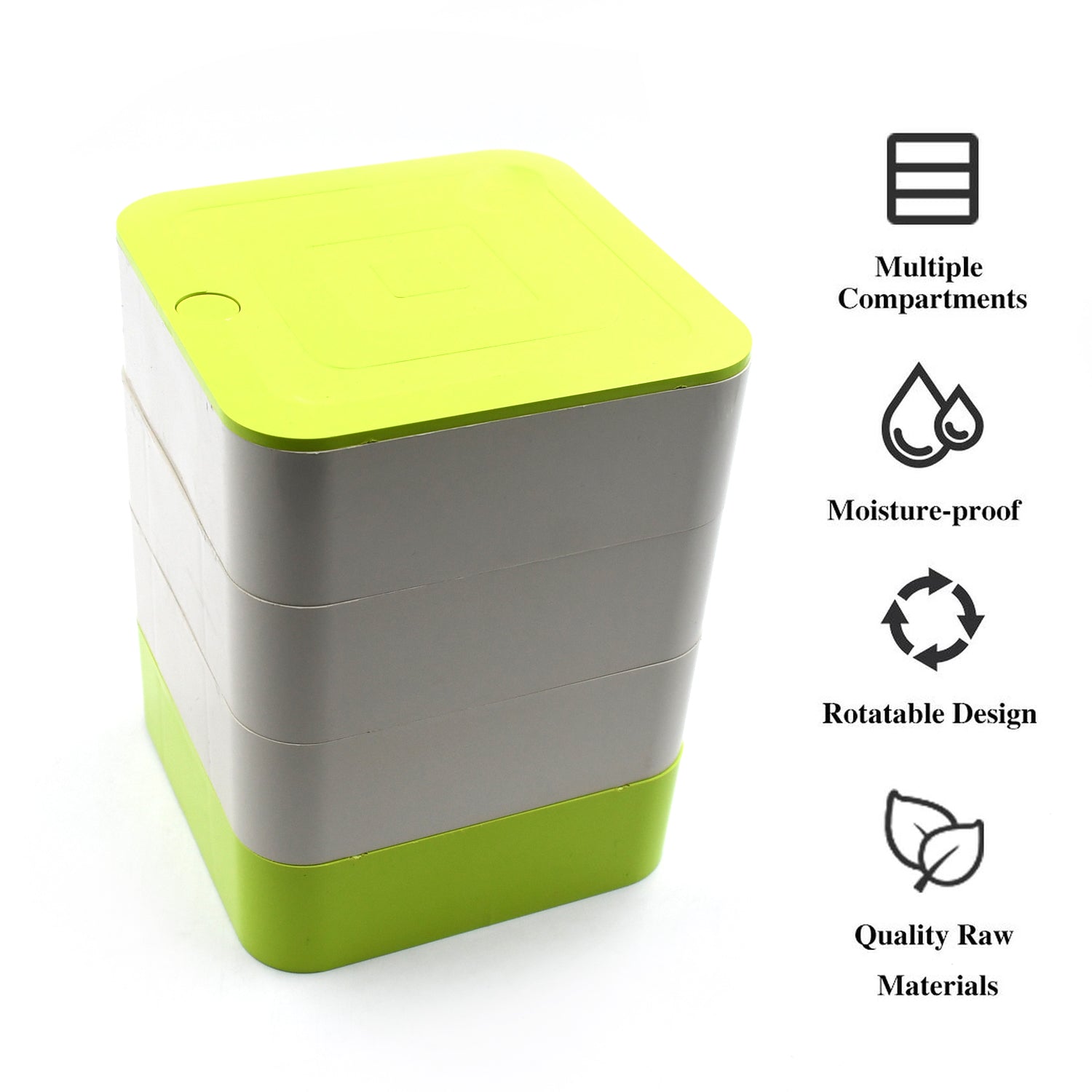 4-Layer Rotating Jewelry Box – Earring & Accessory Organizer