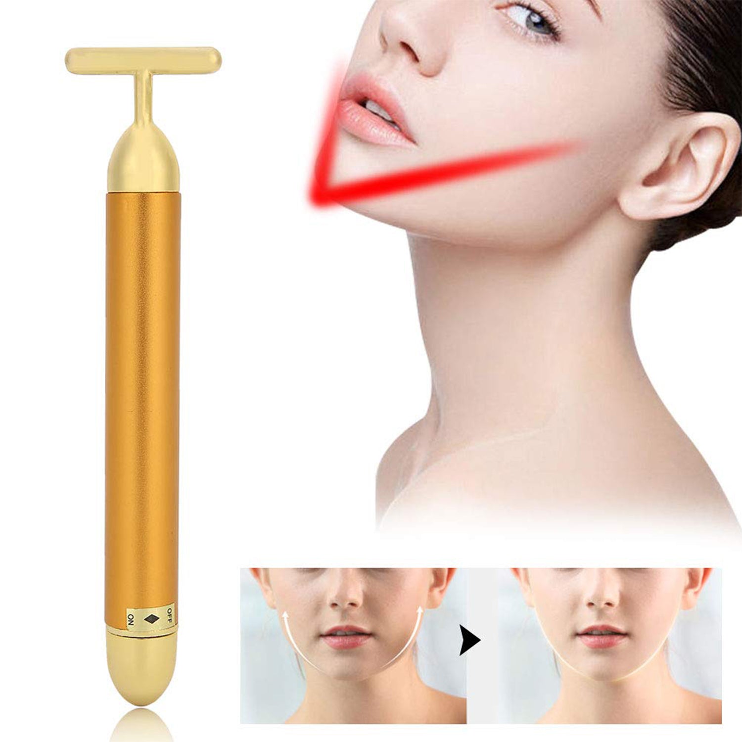Golden Energy Face Massager – Skin Revitalizing Tool (1 Pc)