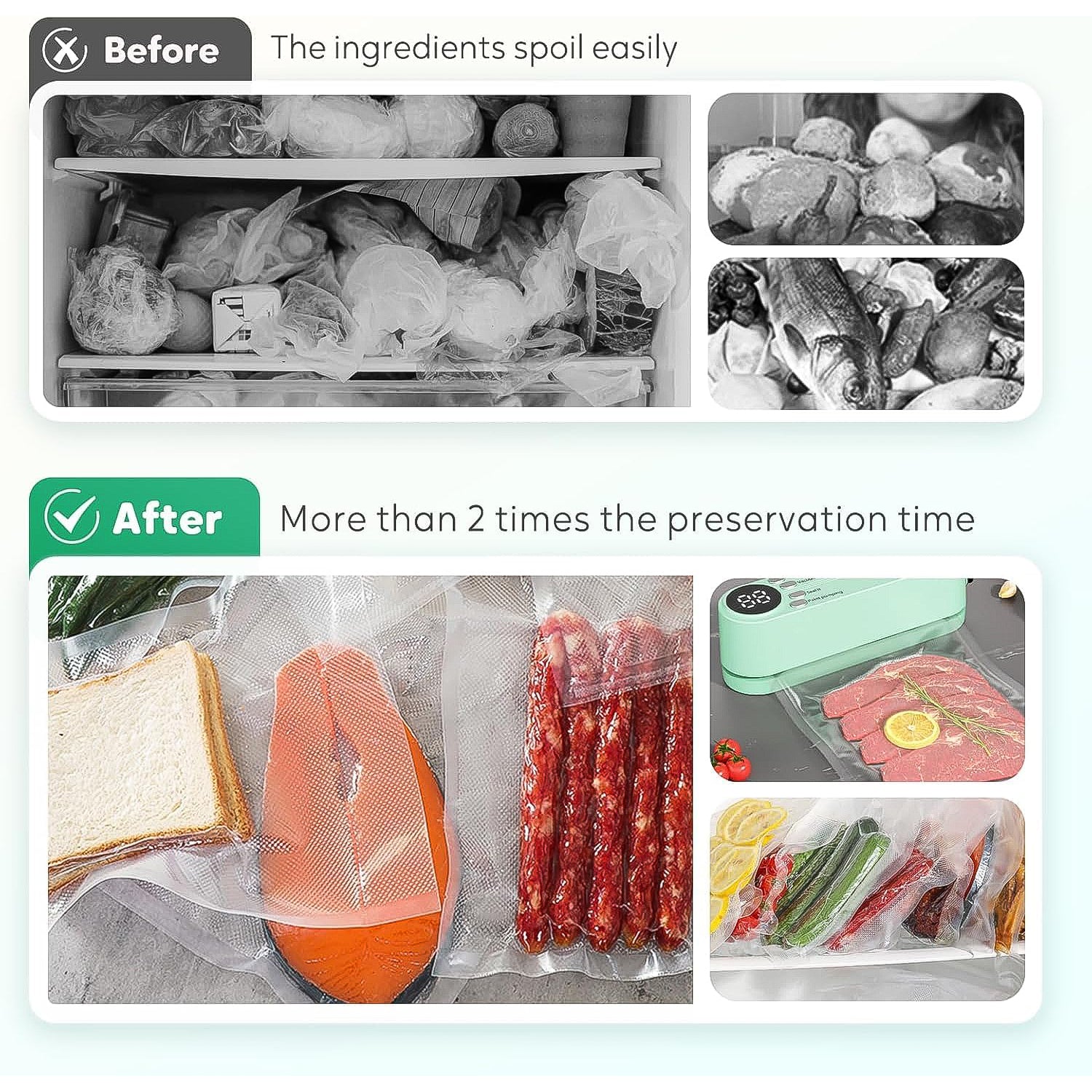 Rechargeable Electric Vacuum Sealer Machine for Food Storage
