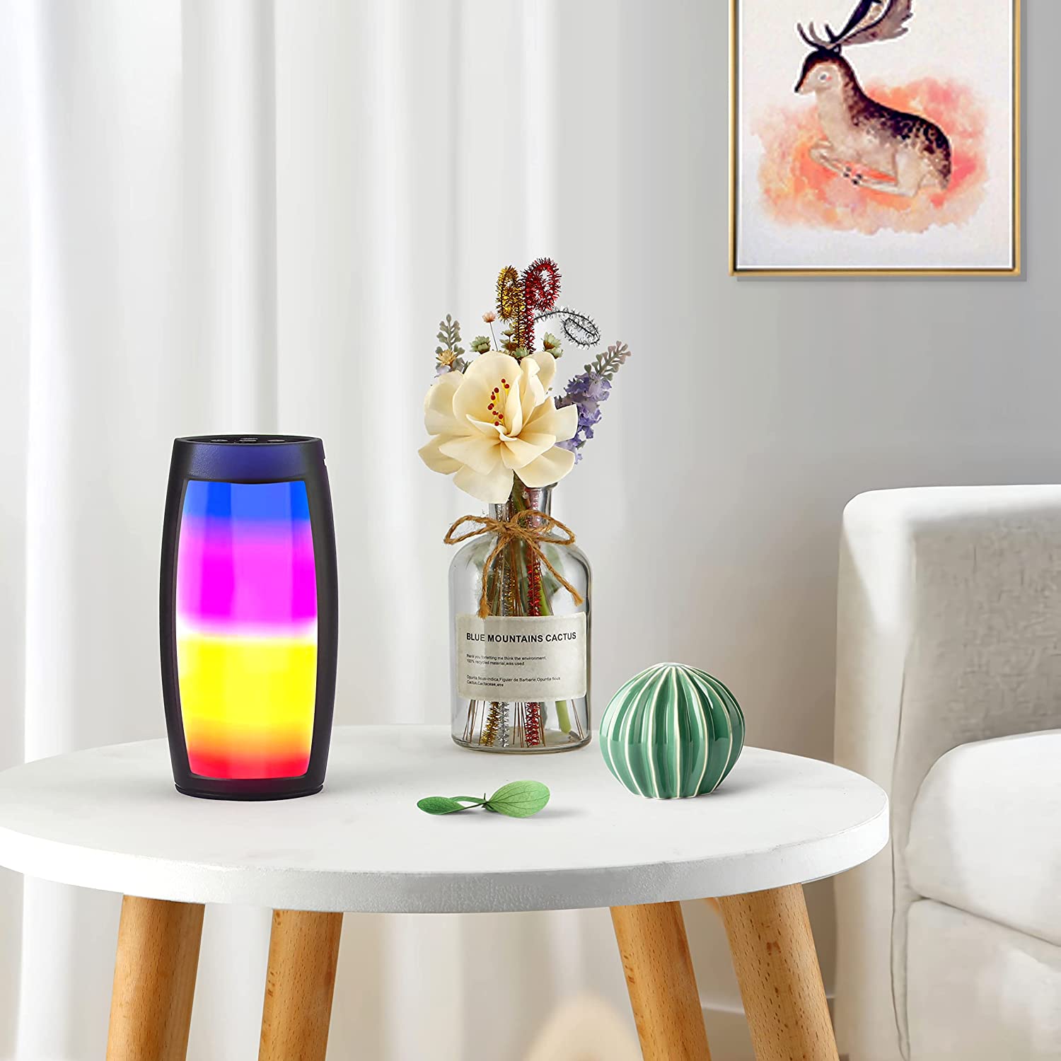 Portable Bluetooth Speaker with Disco Lights for Travel & Party