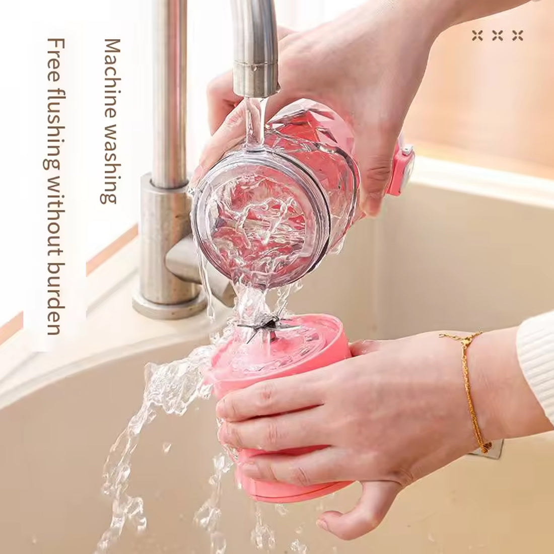 Electric Crusher Juicer with 8 Blades & Multicolor Light - 600ml
