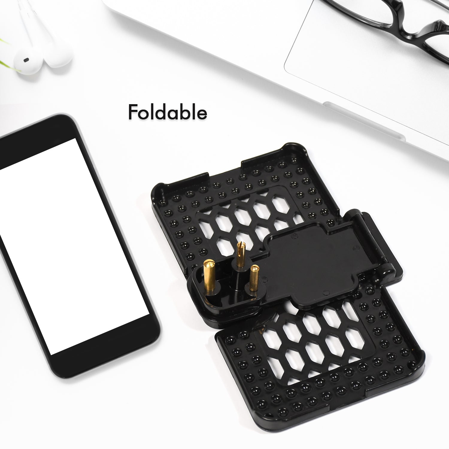 Multi-Purpose Wall Holder Stand for Charging Mobile – Fits in Socket (Black)