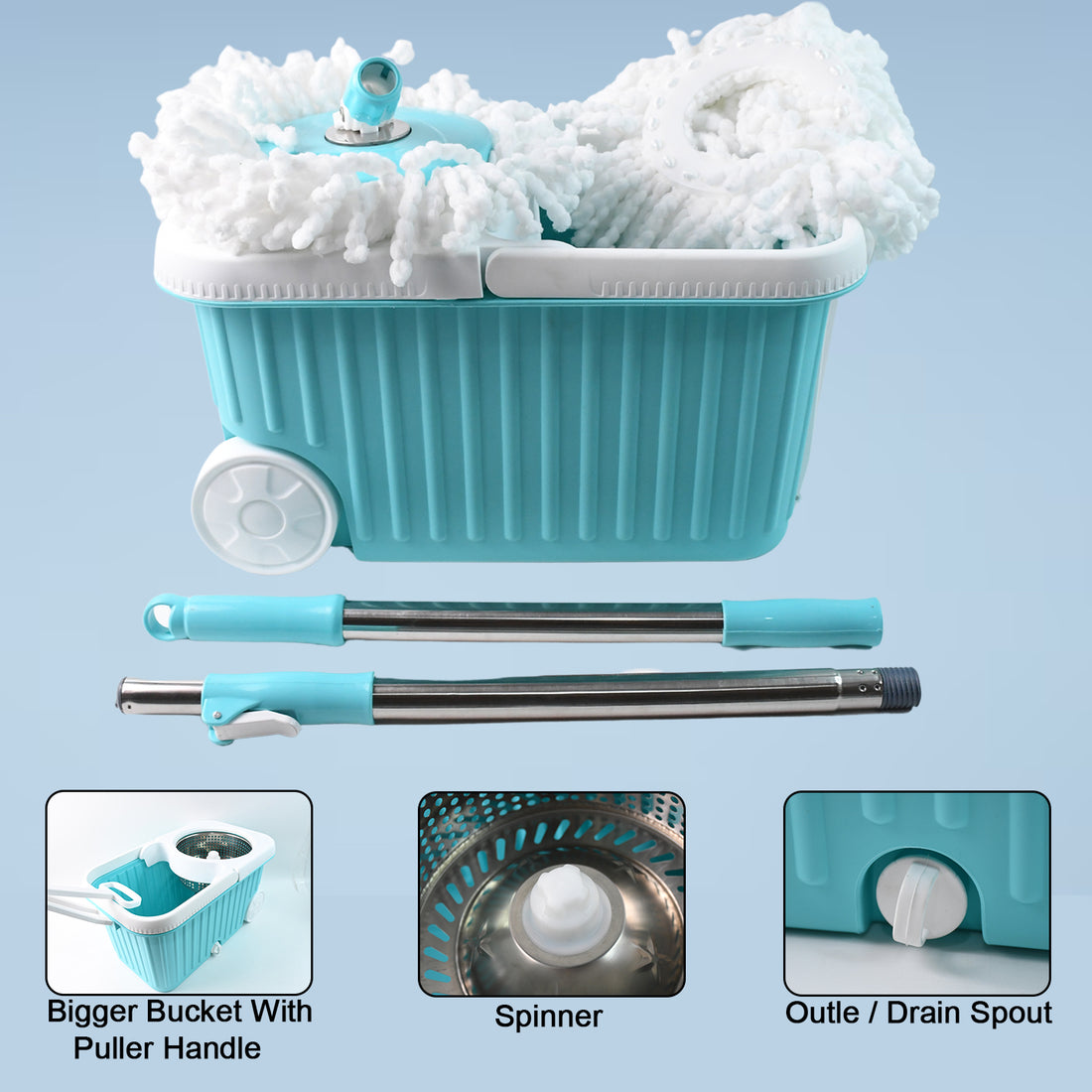 Apex Magic 360 Spin Mop System with Stainless Steel Spinner