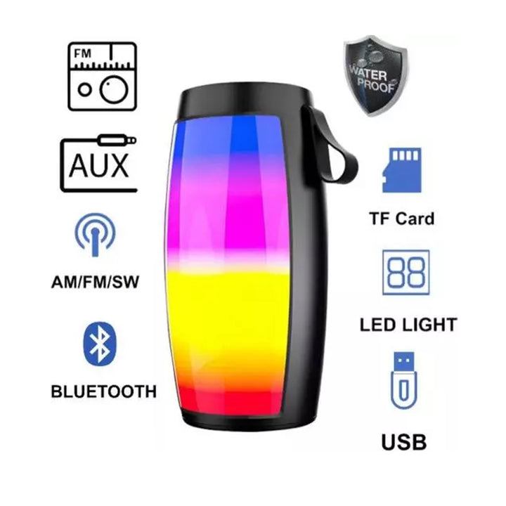 Portable Bluetooth Speaker with Disco Lights for Travel & Party