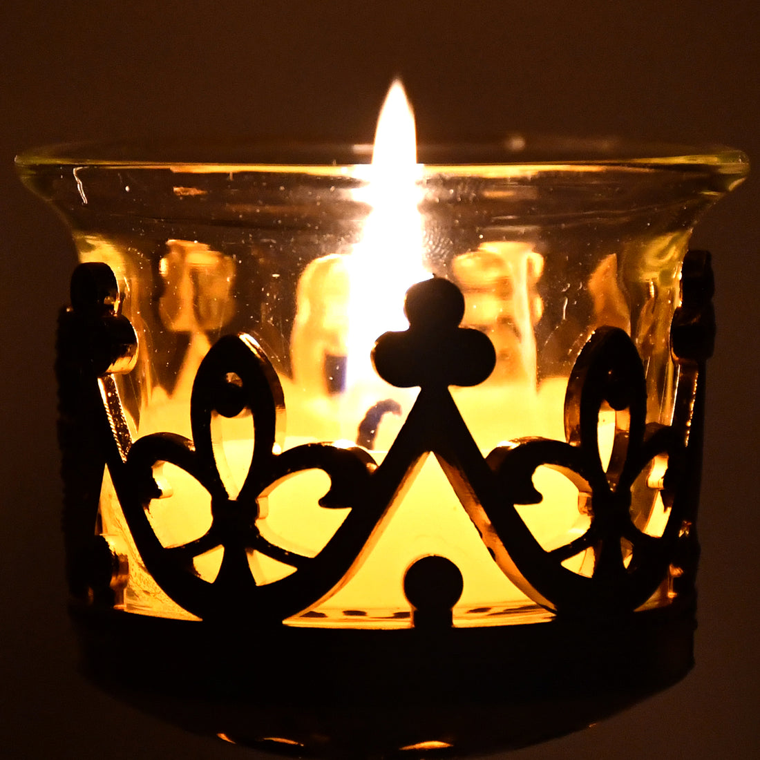 Flower Diwali Candle Holder with Plastic Stand – Decorative (1 Set)