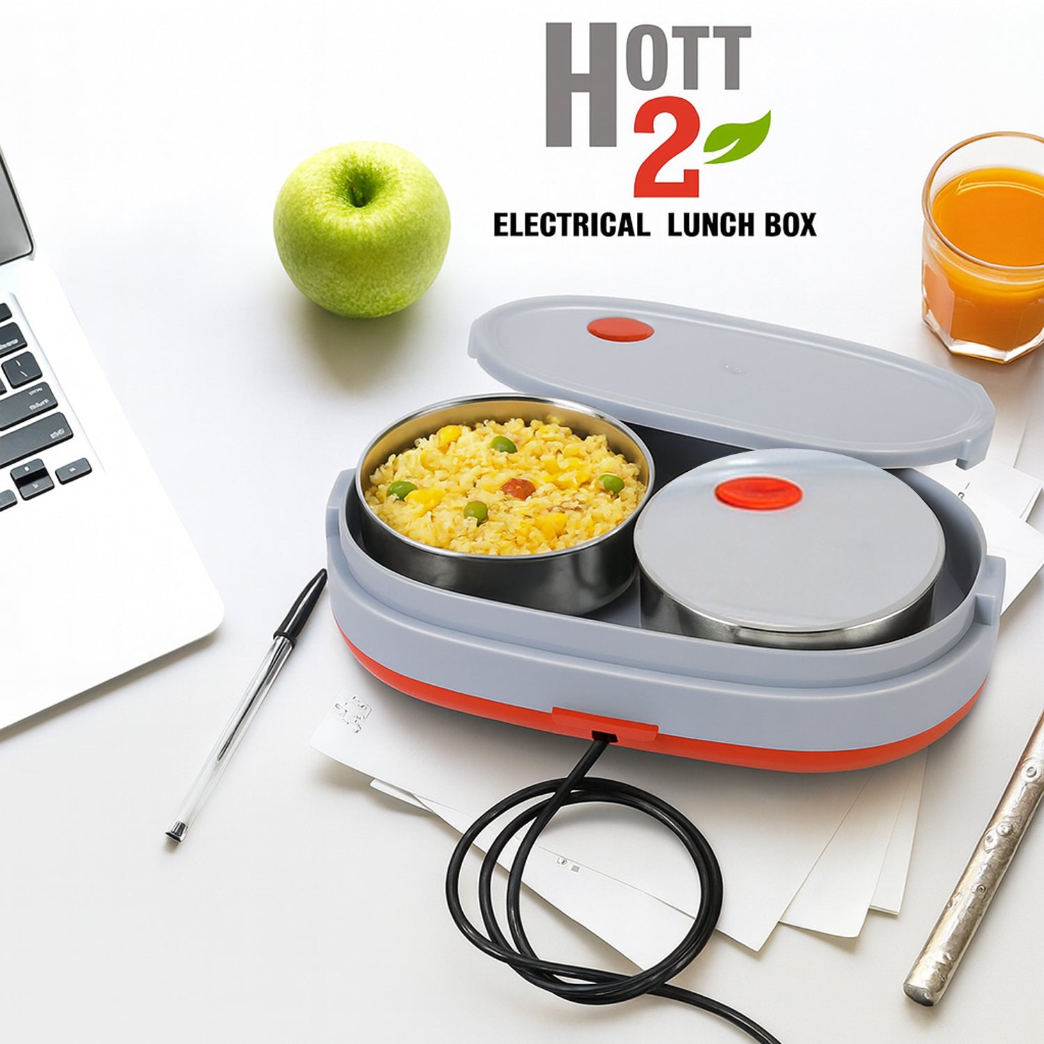 Orbit Electric Lunch Box with Dual Stainless Steel Containers