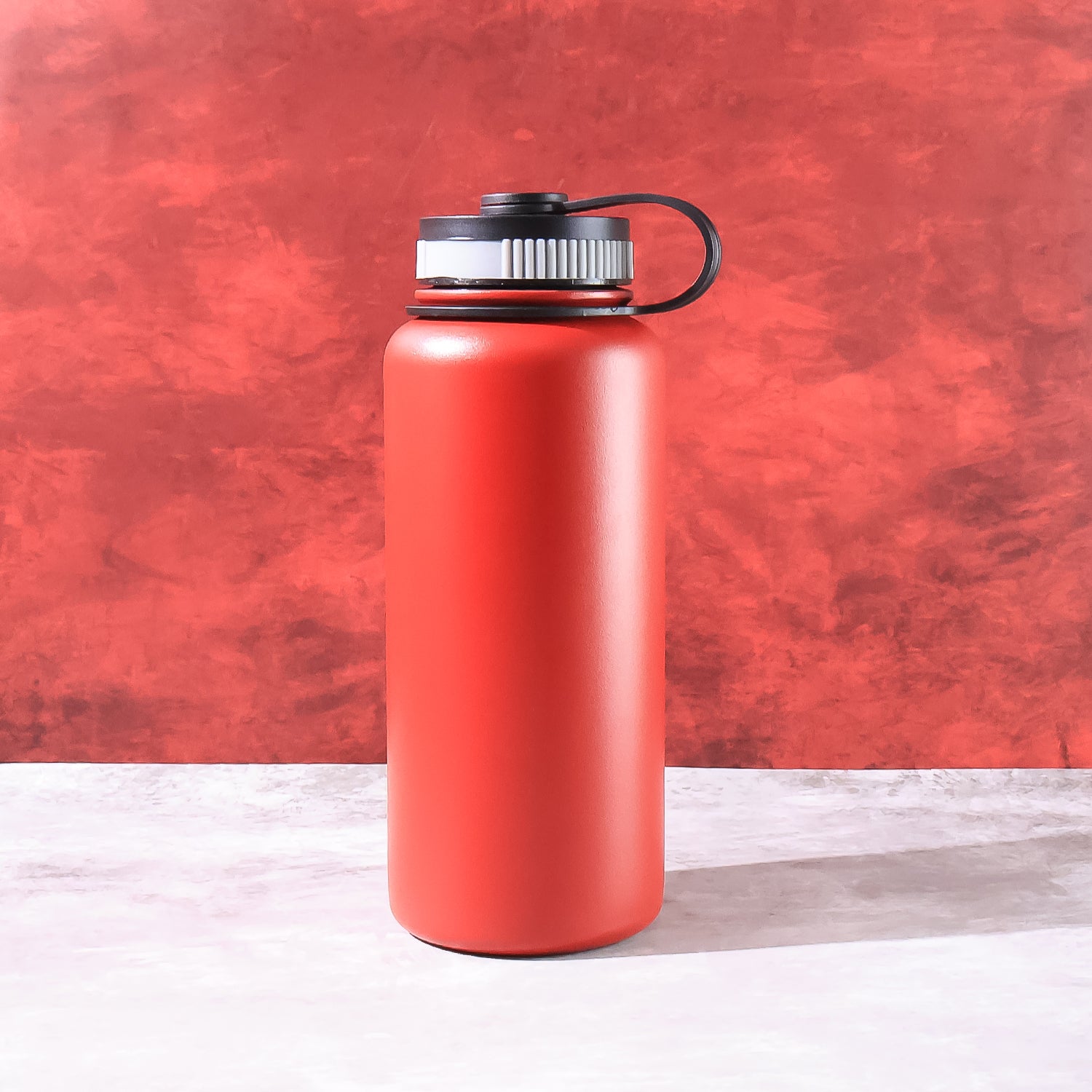 Red Stainless Steel 1L Vacuum Insulated Water Bottle – Double Wall