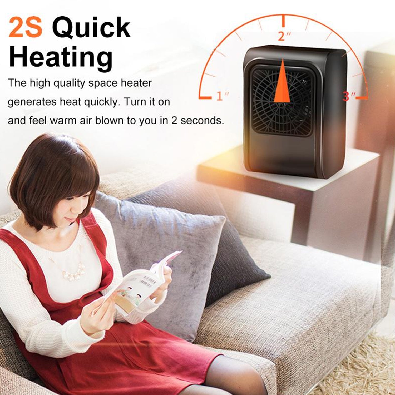 Warm Wind 220V Heater for Office & Bedroom – Efficient Room Heater
