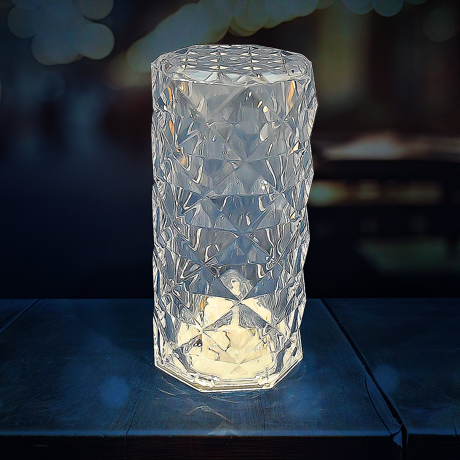 Diamond Crystal Table Lamp – Elegant Candlelight Decor