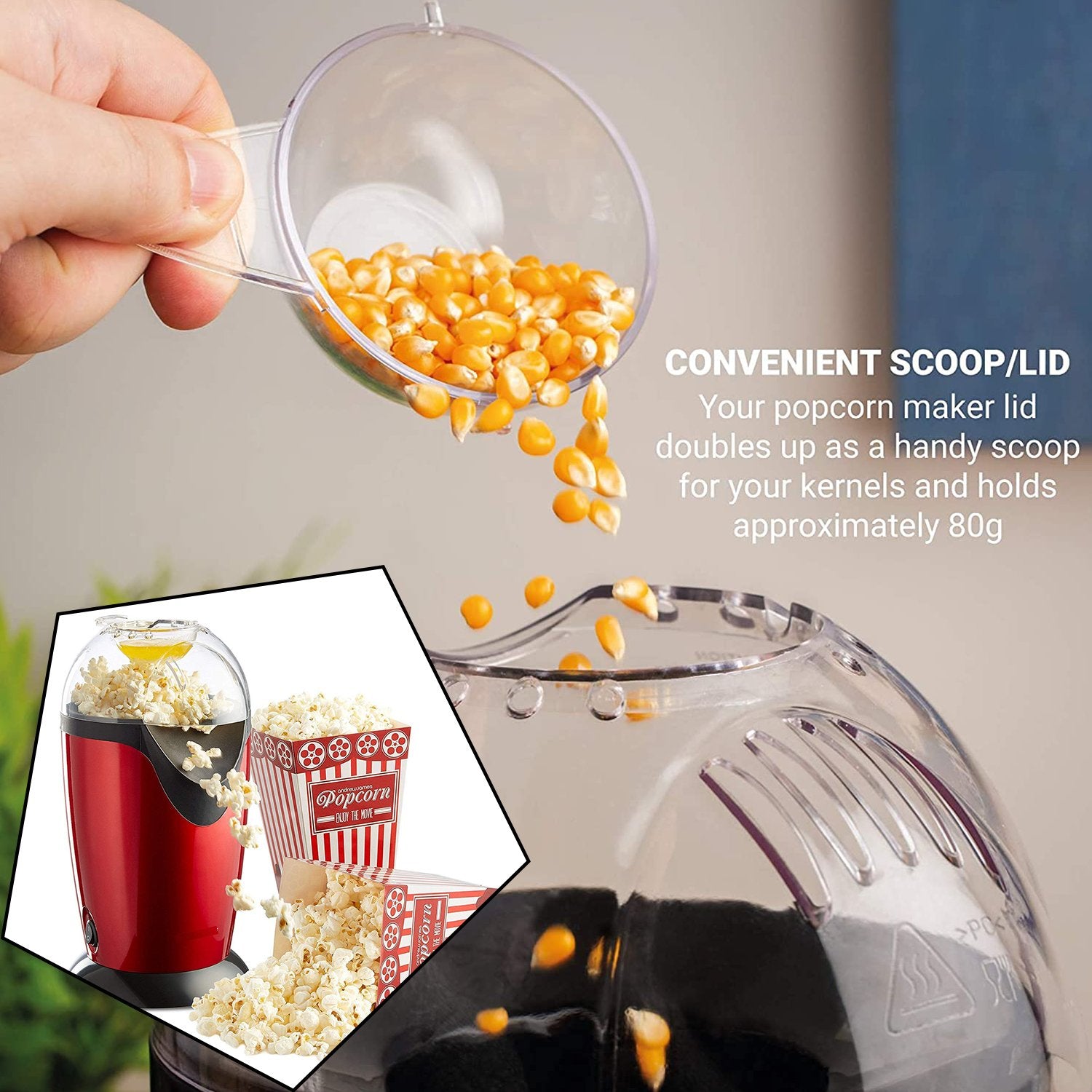 Electric Hot Air Popcorn Maker – Fast & Healthy Snack Machine