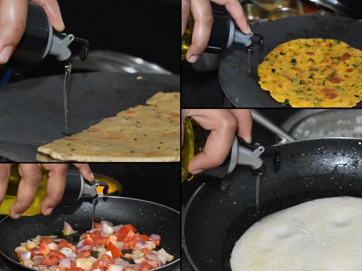 1L Oil Dispenser with Lid – Drip-Free Spout for Controlled Use