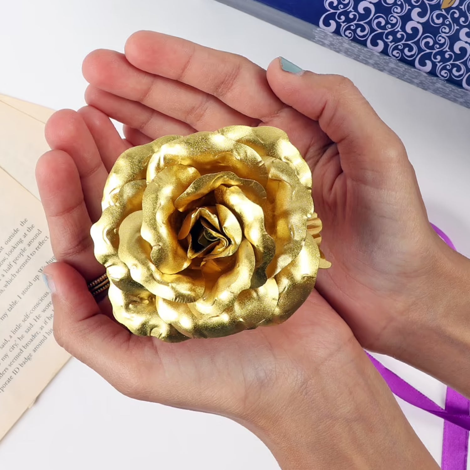 Luxury Gold-Plated Artificial Golden Rose – Premium Box Included